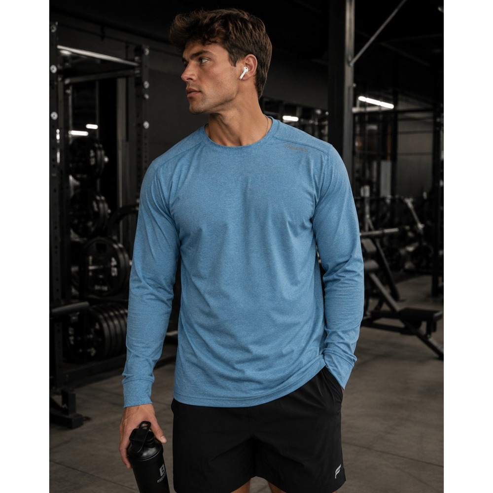 Fabletics Shirt Men Small Blue Cloud Jersey Pullover Athleisure Gorpcore
